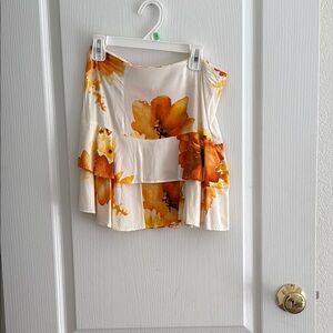 Floral Ruffled Mini Skirt